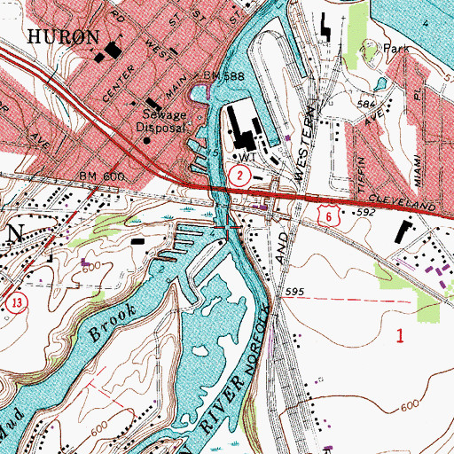 Topographic Map of Mud Brook, OH
