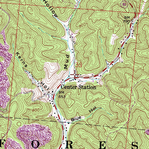 Topographic Map of Mud Hollow, OH