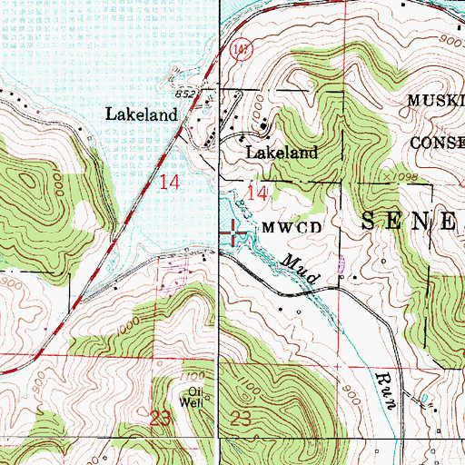 Topographic Map of Mud Run, OH