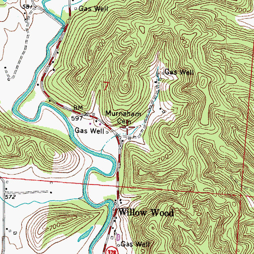 Topographic Map of Murnaham Cemetery, OH