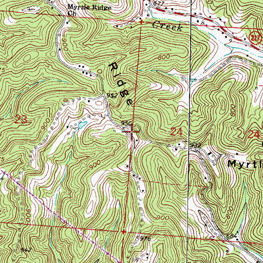 Topographic Map of Myrtle Ridge, OH