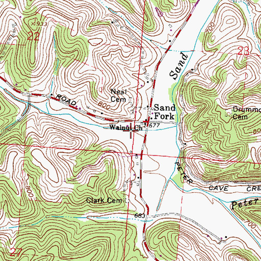Topographic Map of Neal Cemetery, OH