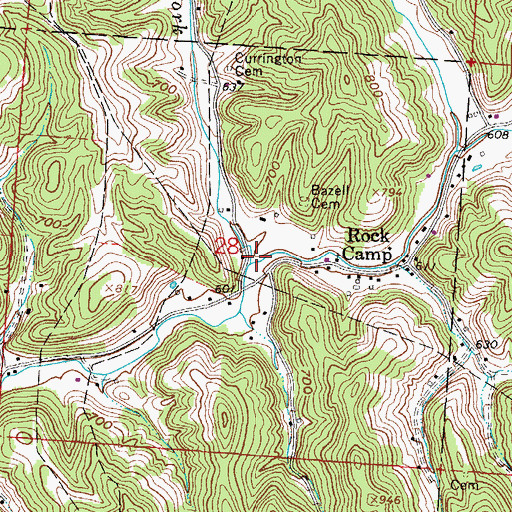 Topographic Map of Ned Fork, OH