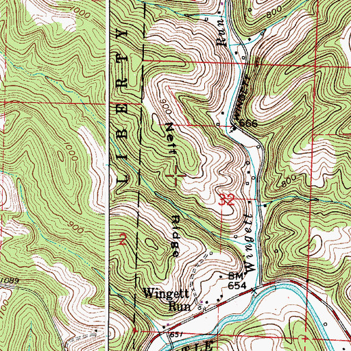 Topographic Map of Neff Ridge, OH