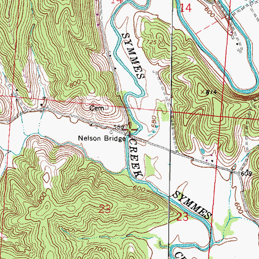 Topographic Map of Nelson Bridge, OH