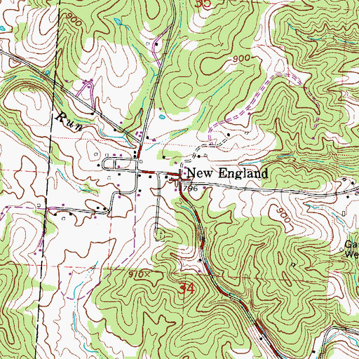 Topographic Map of New England, OH