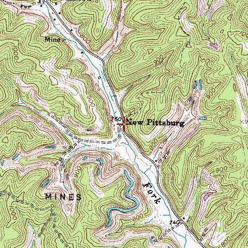 Topographic Map of New Pittsburg, OH