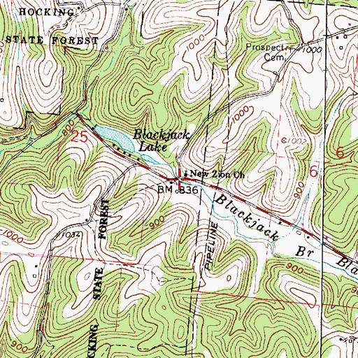 Topographic Map of New Zion Church, OH