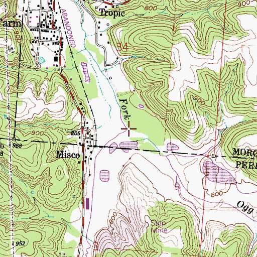 Topographic Map of Ogg Creek, OH