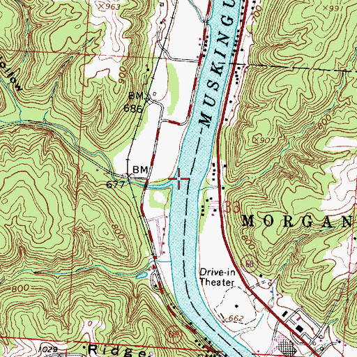 Topographic Map of Oilspring Run, OH