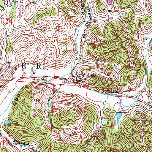 Topographic Map of Old Dutch Cemetery, OH