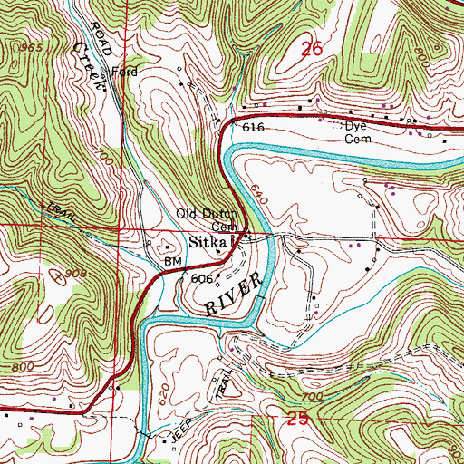 Topographic Map of Old Dutch Cemetery, OH