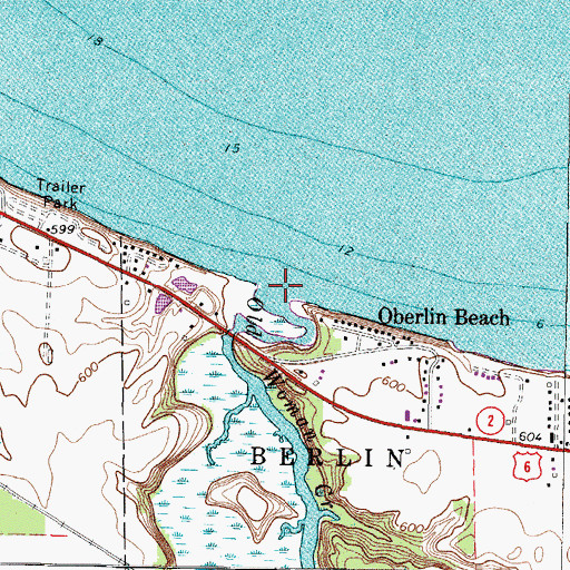 Topographic Map of Old Woman Creek, OH