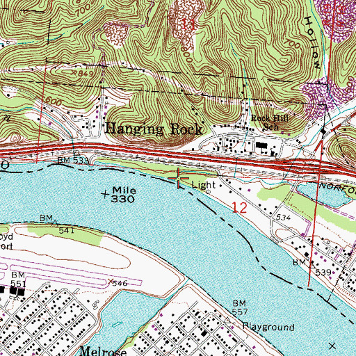 Topographic Map of Osborne Run, OH