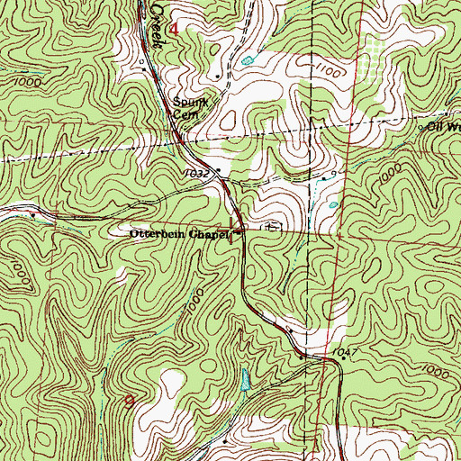 Topographic Map of Otterbein Chapel, OH