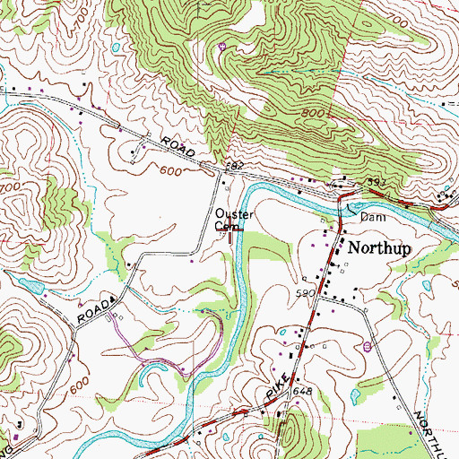 Topographic Map of Ouster Cemetery, OH