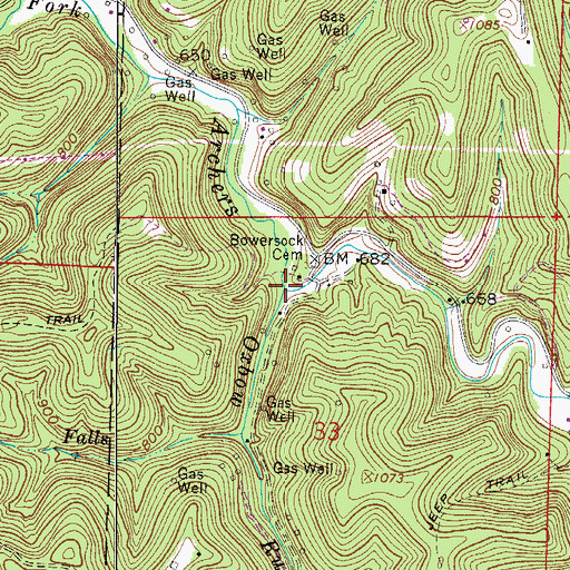 Topographic Map of Oxbow Run, OH