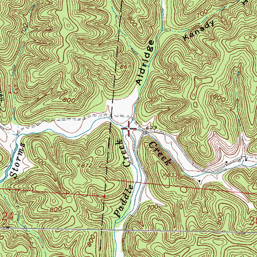 Topographic Map of Paddle Creek, OH