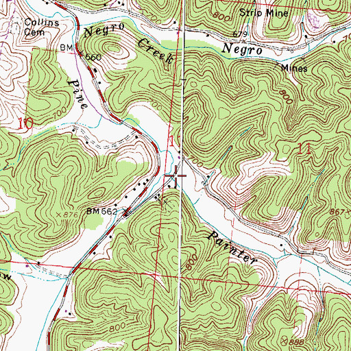 Topographic Map of Painter Creek, OH