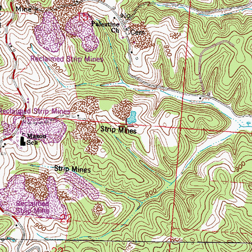 Topographic Map of Palestine Church, OH