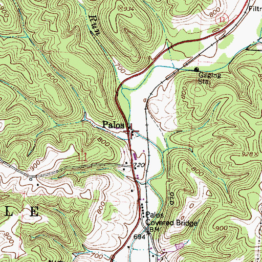 Topographic Map of Palos, OH