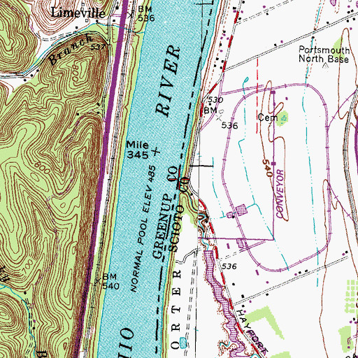 Topographic Map of Patton Run, OH