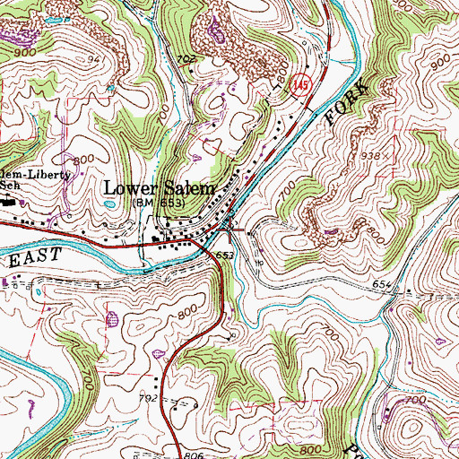 Topographic Map of Pawpaw Creek, OH