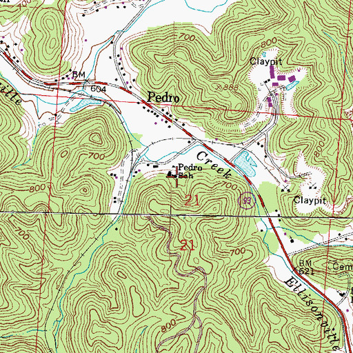 Topographic Map of Rock Hill Number 1 Elementary School, OH
