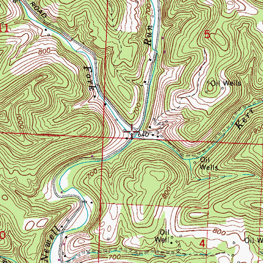 Topographic Map of Peggs Fork, OH