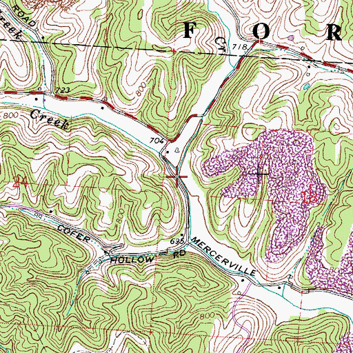 Topographic Map of Perigen Creek, OH