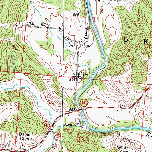 Topographic Map of Perry School, OH