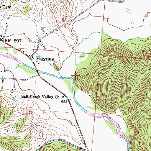 Topographic Map of Pine Creek, OH