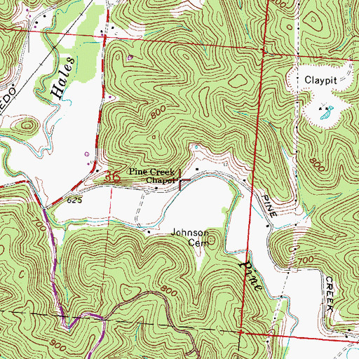 Topographic Map of Pine Creek Chapel, OH