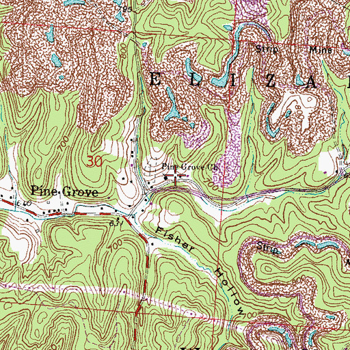 Topographic Map of Pine Grove Church, OH