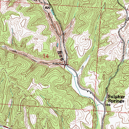 Topographic Map of Pine Run, OH