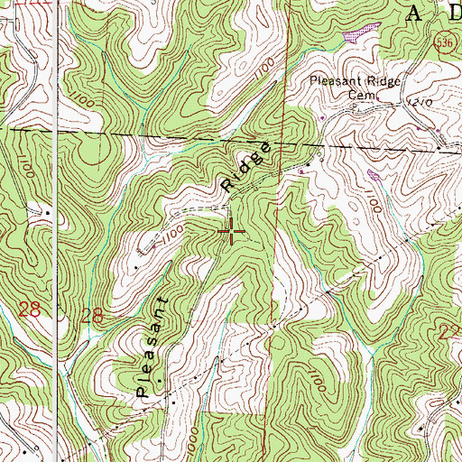 Topographic Map of Pleasant Ridge, OH