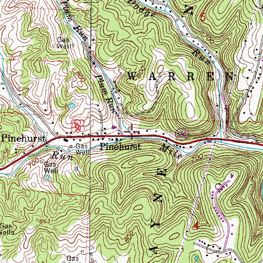 Topographic Map of Plum Run, OH