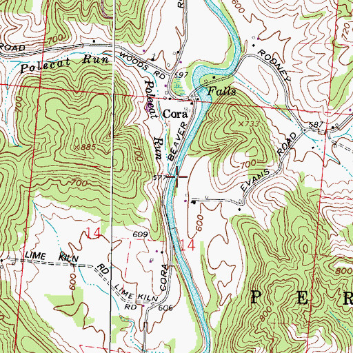 Topographic Map of Polecat Run, OH