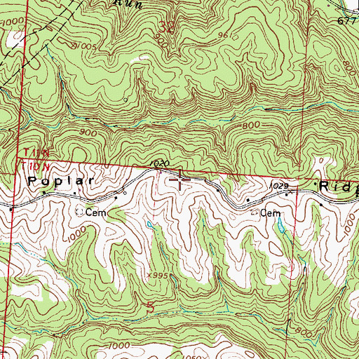 Topographic Map of Poplar Ridge, OH