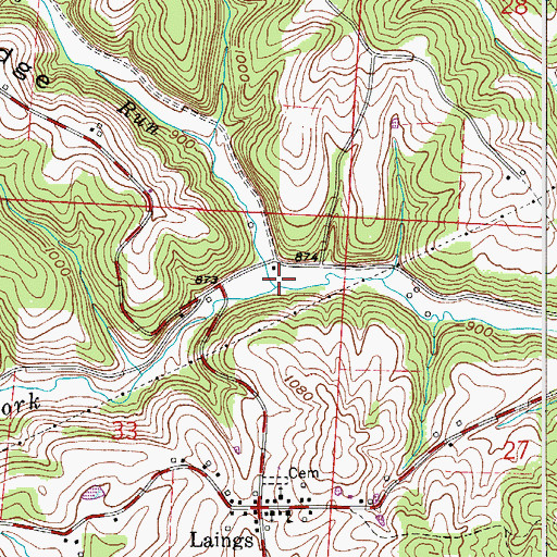 Topographic Map of Pratts Run, OH