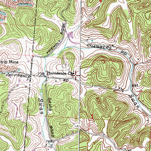 Topographic Map of Providence Church, OH