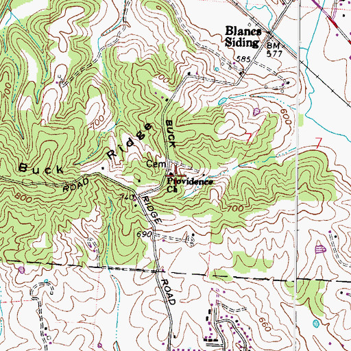 Topographic Map of Providence Church, OH