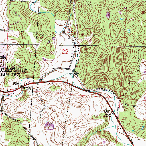 Topographic Map of Puncheon Fork, OH