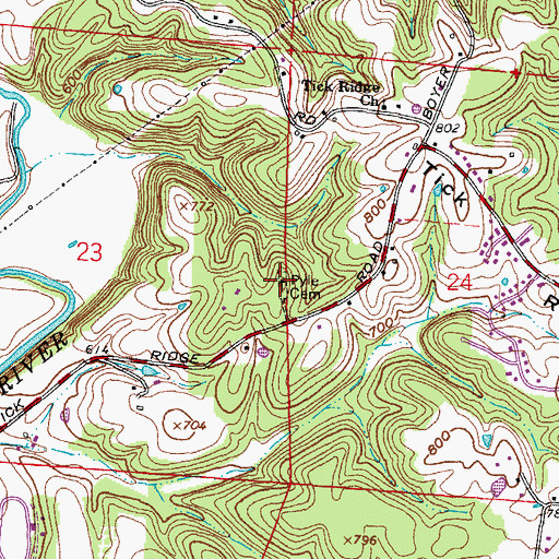 Topographic Map of Pyle Cemetery, OH