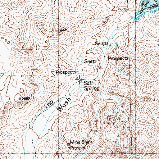 Topographic Map of Salt Spring, AZ