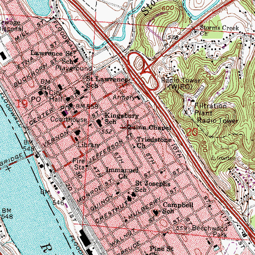 Topographic Map of Quinn Chapel, OH