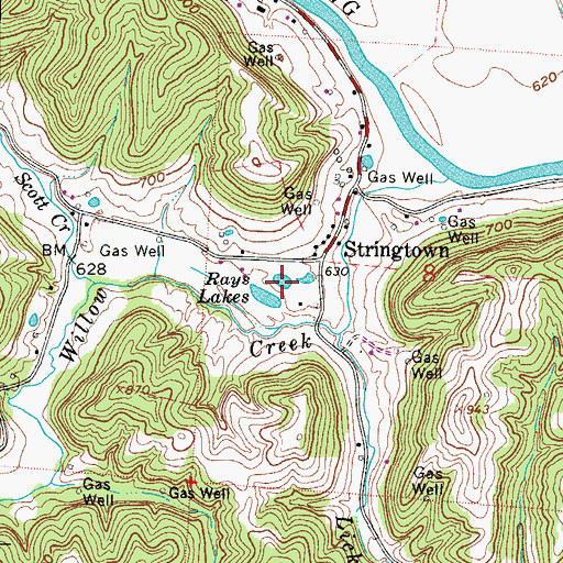 Topographic Map of Rays Lakes, OH