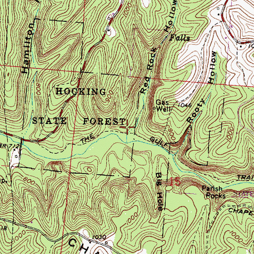 Topographic Map of Red Rock Hollow, OH