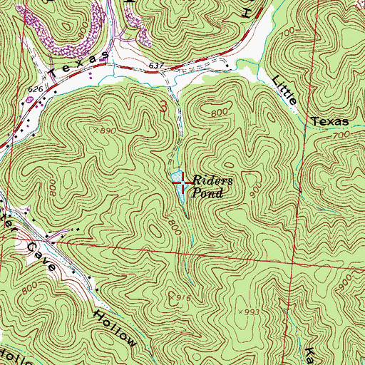 Topographic Map of Riders Pond, OH