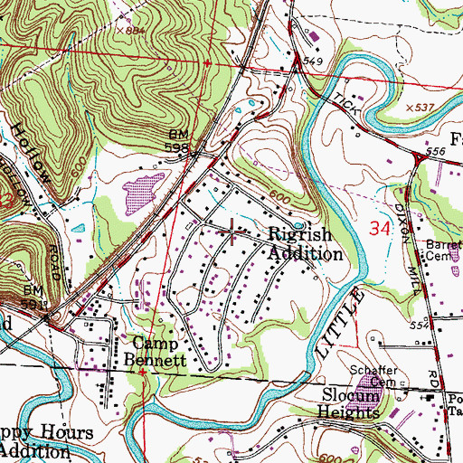 Topographic Map of Rigrish Addition, OH